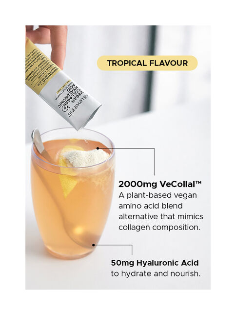 Inner Beauty Vegan Collagen & Hyaluronic Acid Powder, Tropical - 30 x 6g